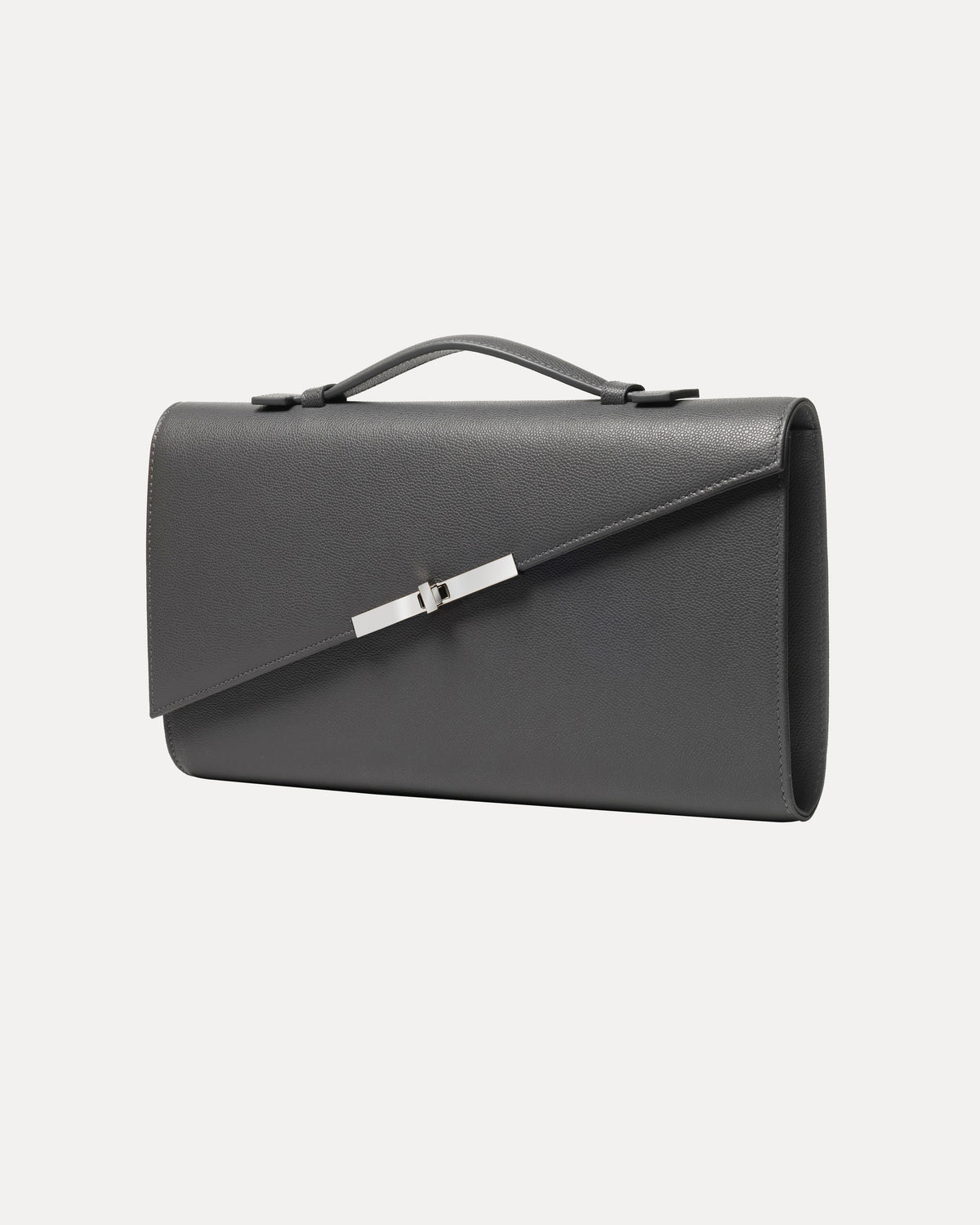 Alex Clutch in Grey Caviar