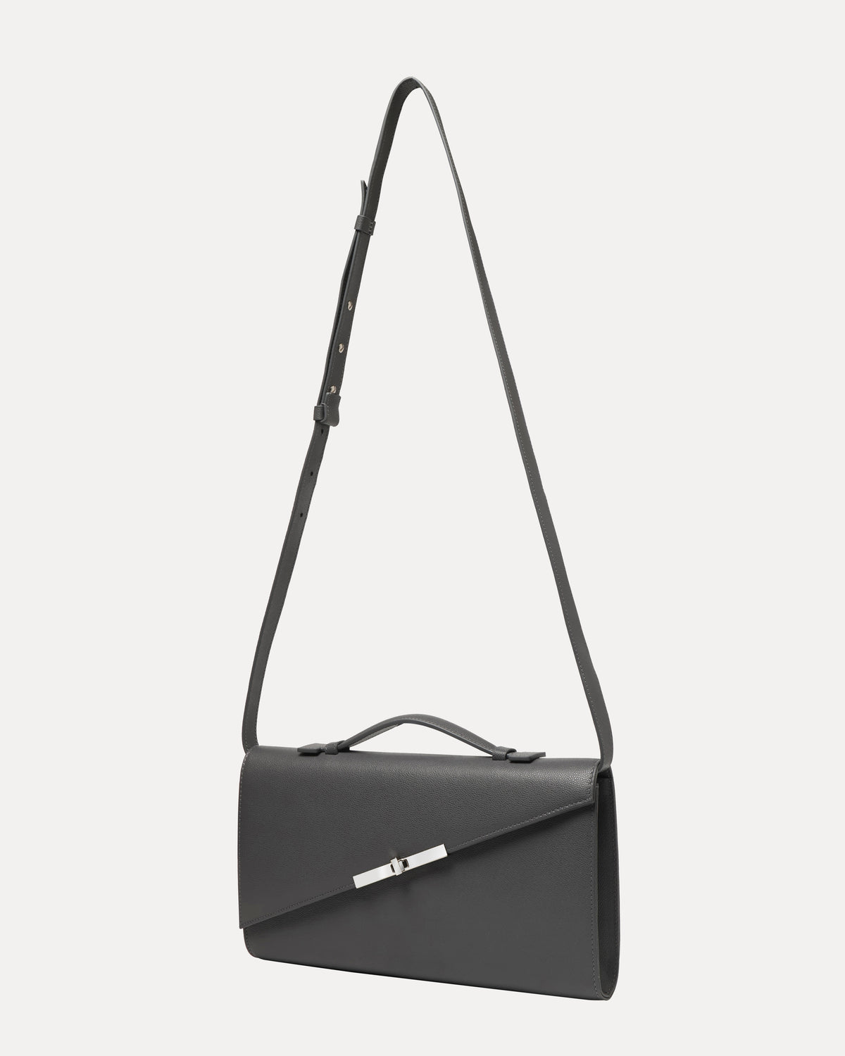 Alex Clutch in Grey Caviar